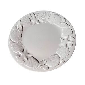 Home Casual Dinner Plate Shells Embossed Melamine White 11 inch